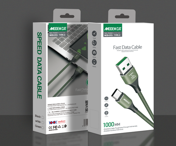 MODEMCAT FAST CHARGING CABLE FOR TYPE C, 1 METER (MCB013)