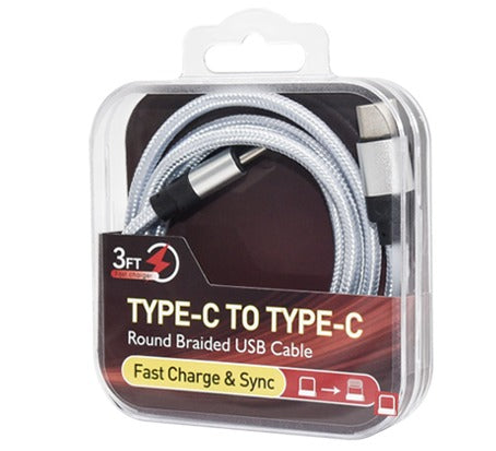 FAST CABLE TYPE C TO TYPE C  3FT (PACK OF 10PCS)