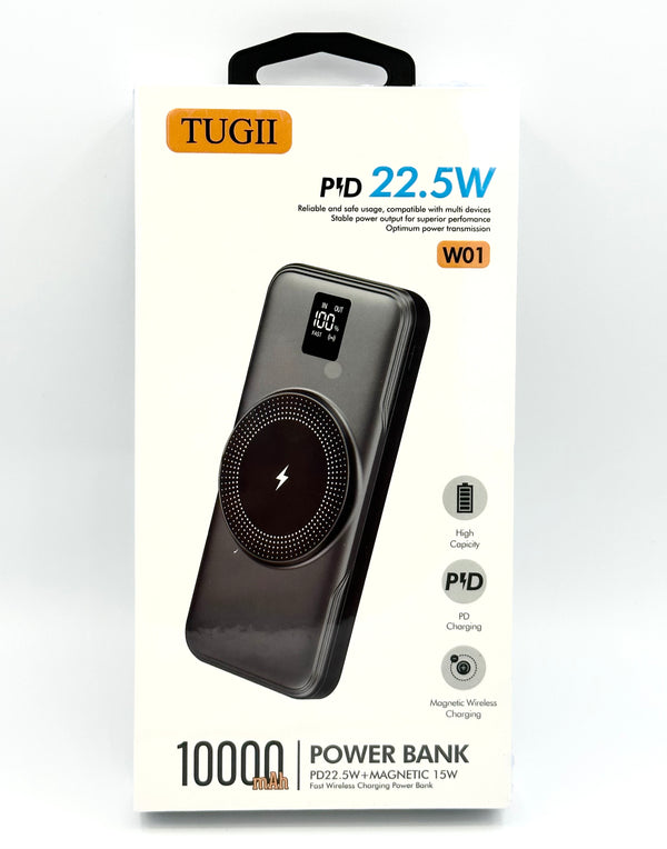 POWER BANK W01 10000MAH WITH MAG SAFE WIRELESS CHARGING..PDQ