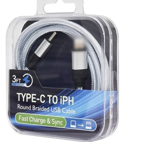 FAST CABLE TYPE C TO IPHONES (LIGHTNING) 3FT (PACK OF 10PCS)