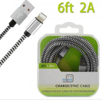 FAST CABLE FOR IPHONES 6FT (PACK OF 10 PCS)