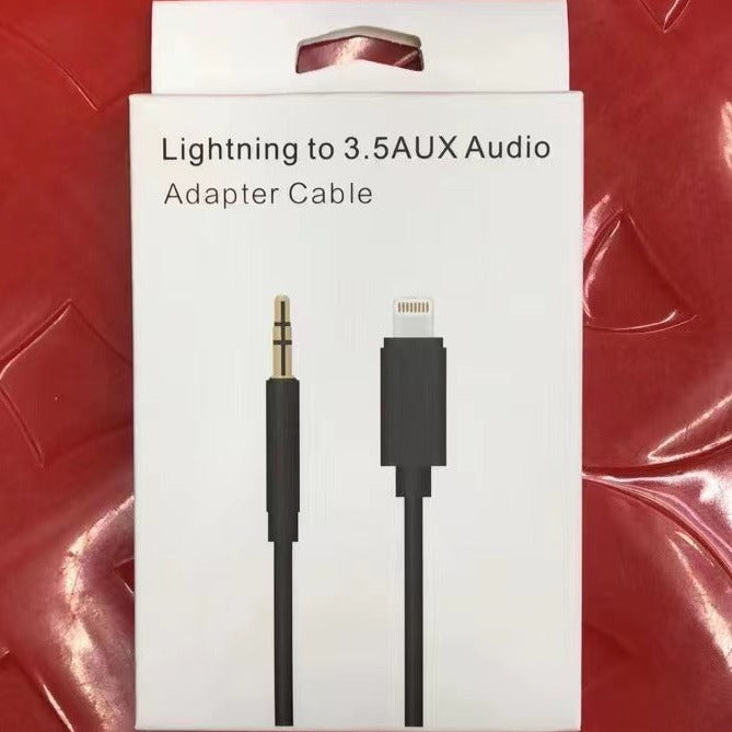 DONGEL FOR IPHONES LIGHTNING CONNECTOR TO 3.5MM AUX MALE CONNECTS DIRECTLY TO AUX PORT