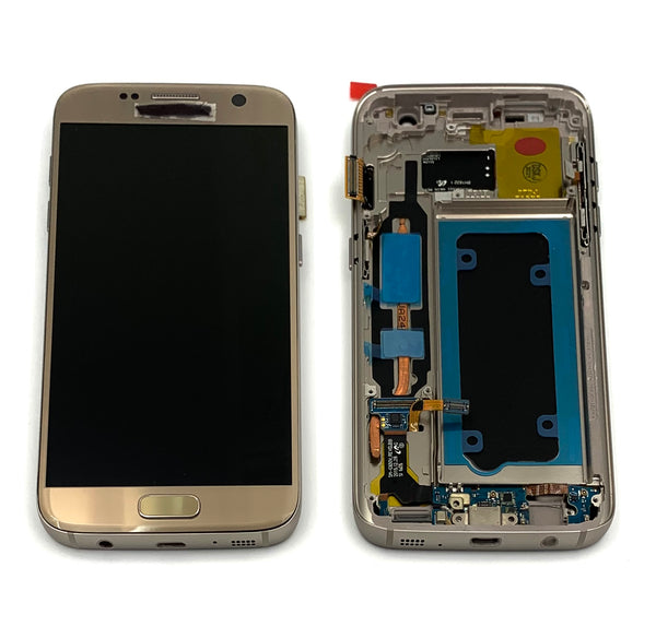 LCD FOR SAMSUNG GALAXY S7 GOLD G930 WITH FRAME